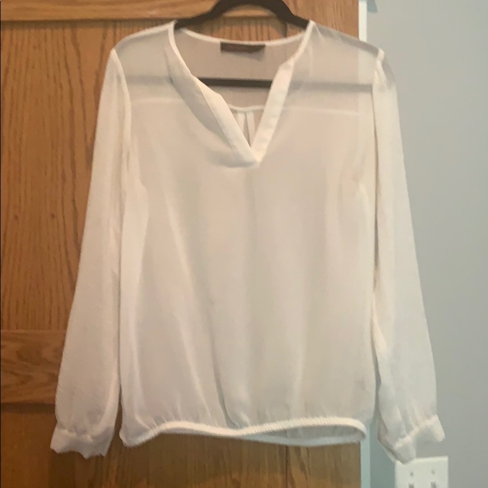 Beige see through blouse